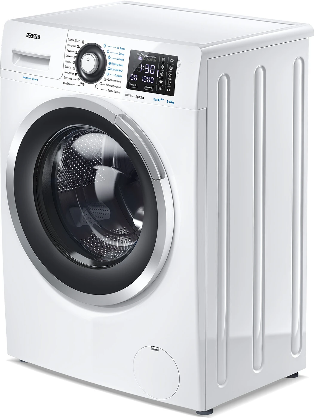 4306752157978361.jpg Узкая стиральная машина Атлант СМА 60У1214-СА-01 автоматическая, с технологией обработки паром, загрузка до 6 кг, отжим 1200 об/мин, класс A+++, 18 программ — изображение 2
