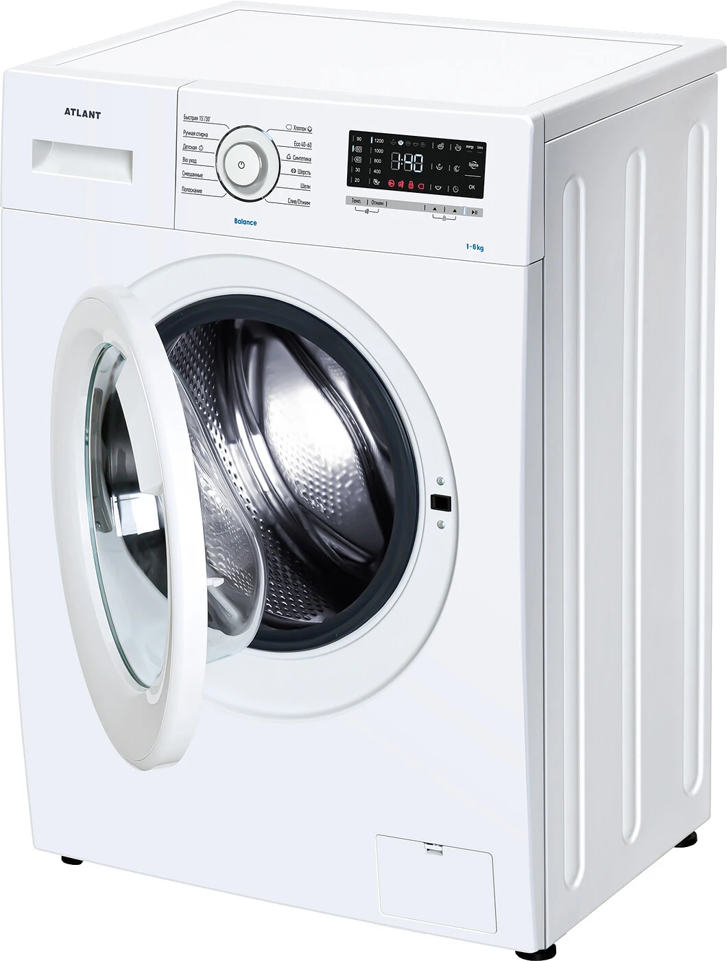 3377162795993311.jpg Узкая стиральная машина Атлант СМА 60У1218-T-00 автоматическая, загрузка до 6 кг, отжим 1200 об/мин, инверторный двигатель, класс A+++, 12 программ — изображение 3