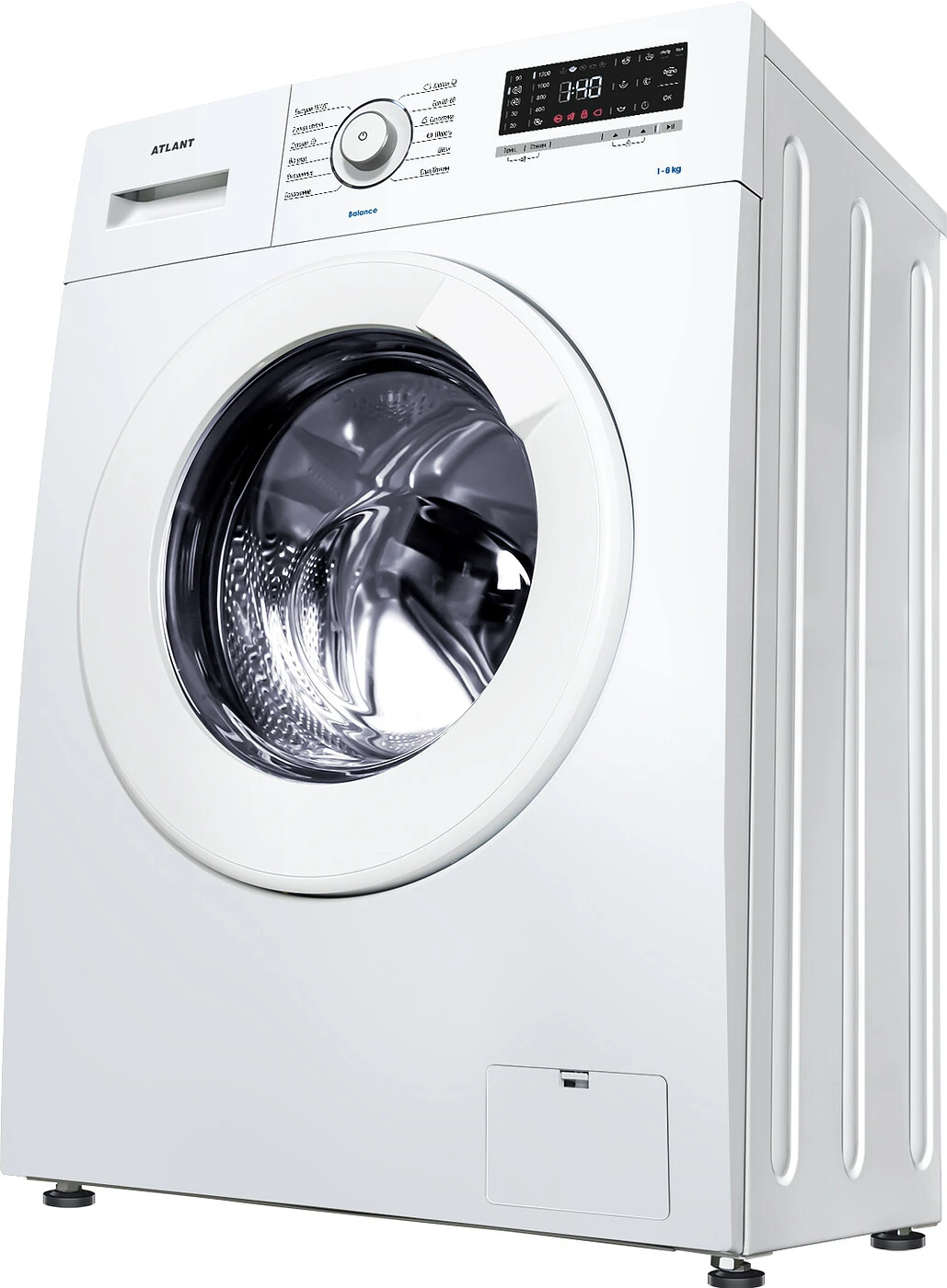 5984941569448123.jpg Узкая стиральная машина Атлант СМА 60У1218-T-00 автоматическая, загрузка до 6 кг, отжим 1200 об/мин, инверторный двигатель, класс A+++, 12 программ — изображение 2